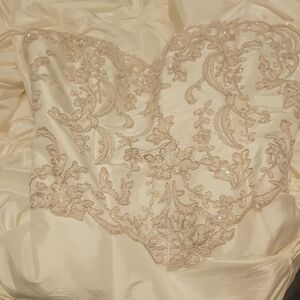 David's Bridal Ivory Champagne Bustier